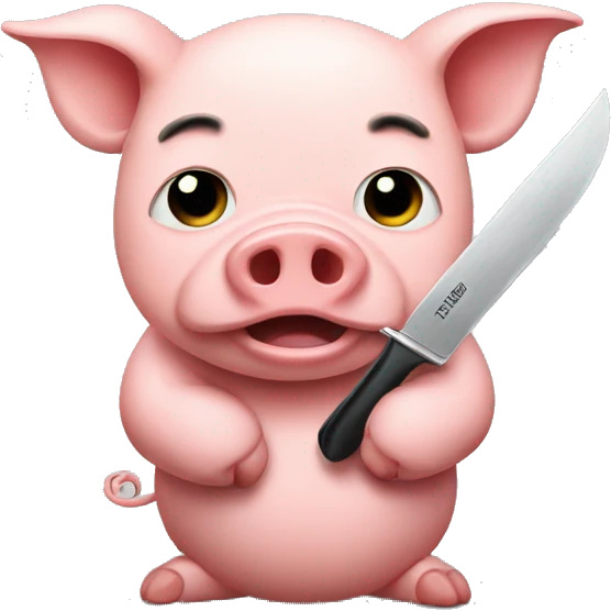 Pig with a knife emoji