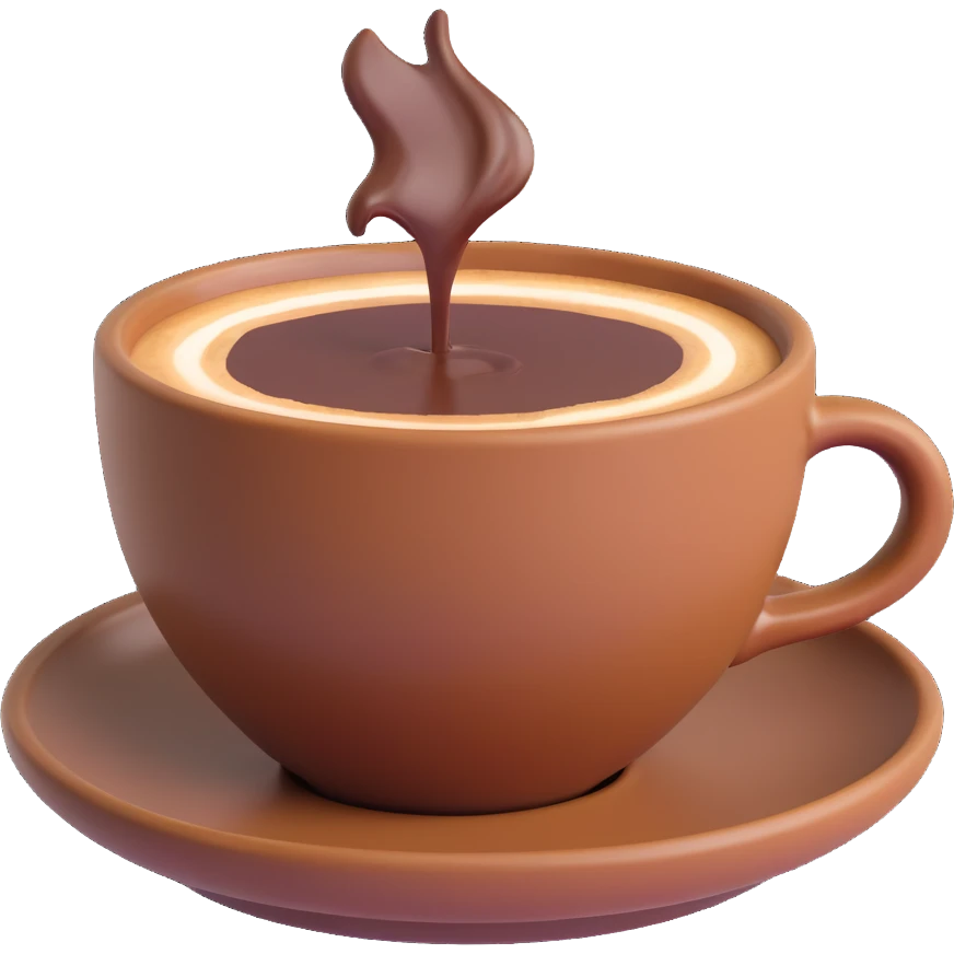 coffee in a brown ceramic cup emoji