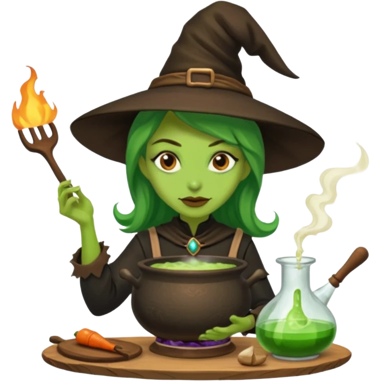 green witch cooking potion emoji