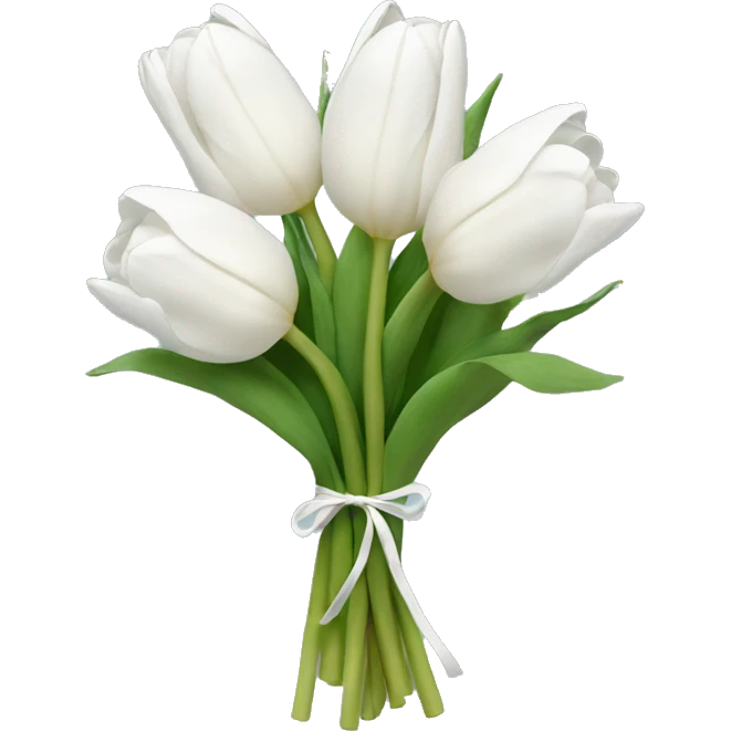 white tulip bouquet  emoji