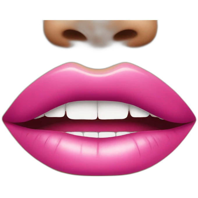 Pink in lipstick emoji