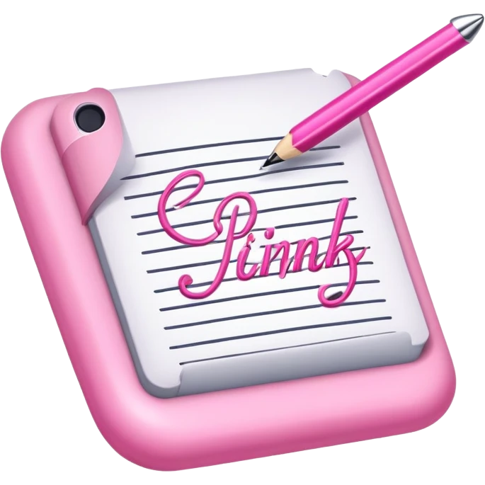 Something pink writing emoji