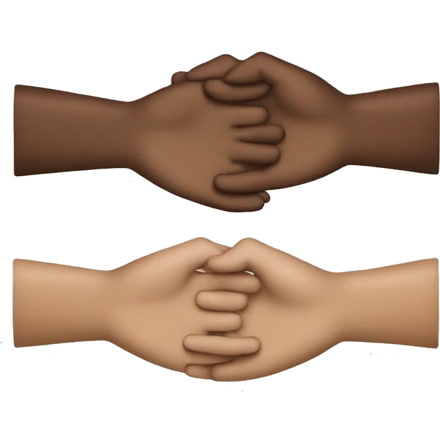 3 hands put together brown white emoji