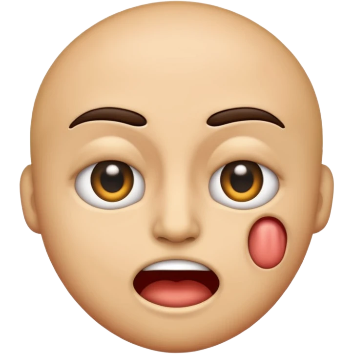 Normal emoji, but one eye twitching like he’s about to kill someone emoji
