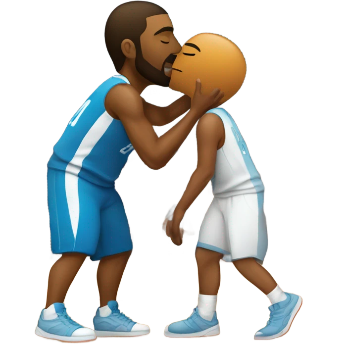 basquetball player male kissing an Argentinean wo emoji