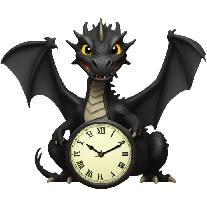 Black Dragon clock emoji
