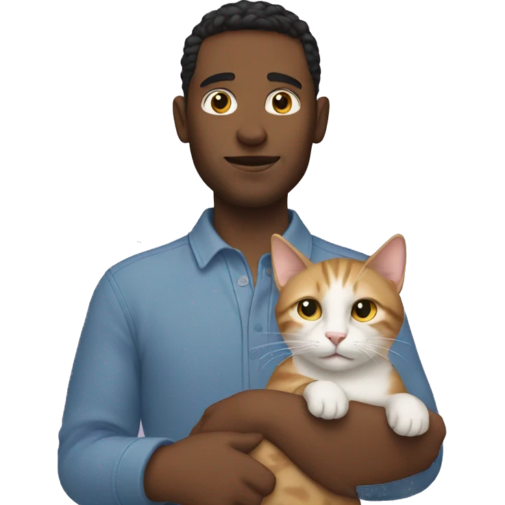 a white guy holding a cat emoji