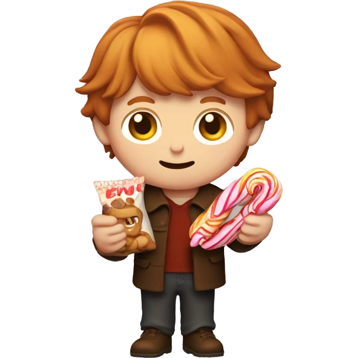Ron Weasley holds a candy in his hands emoji