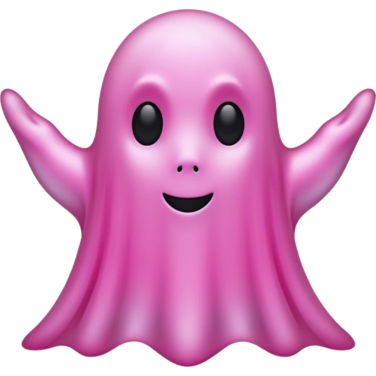 solid pink ghost with only black eyes emoji