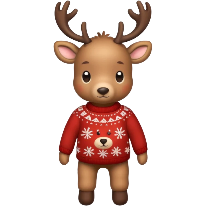 reindeer baby  cute, full body , in a christmas sweater emoji