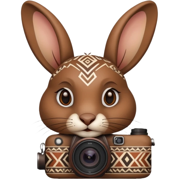 rabit, tribal ethnic ancient rabit with camera emoji