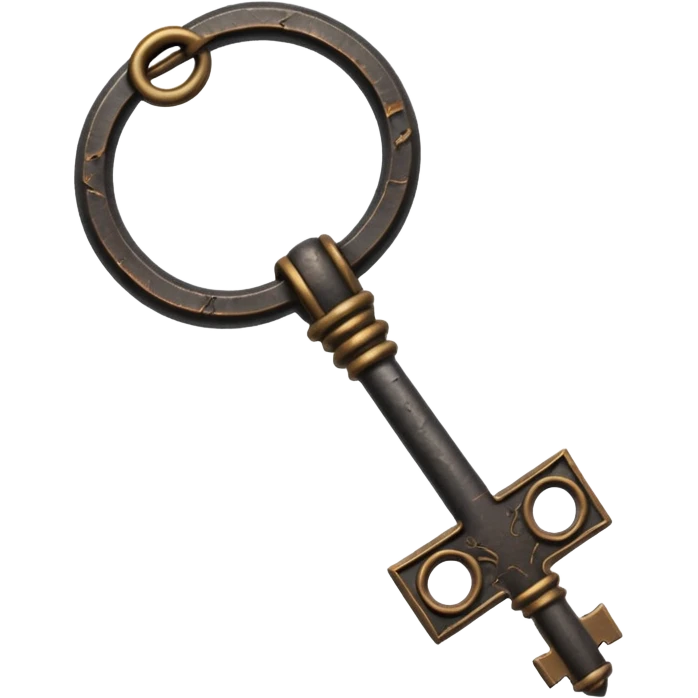 iOS style emoji, minimal ancient key, dark fantasy emoji
