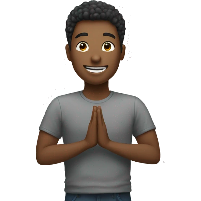 A person saying thank you emoji