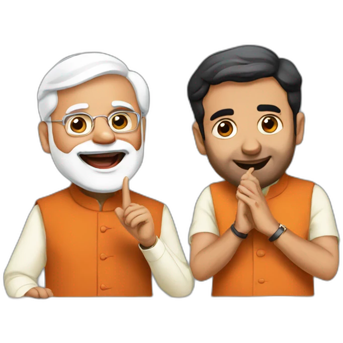 modi and rahul singing emoji
