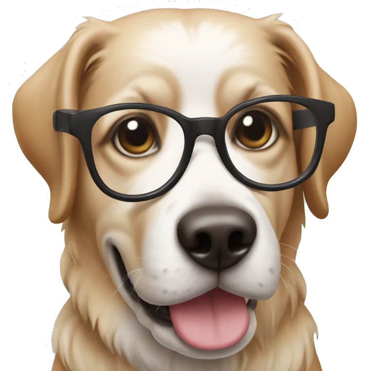 Dog wearing glasses emoji