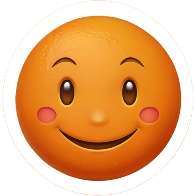 Orange happy with face emoji