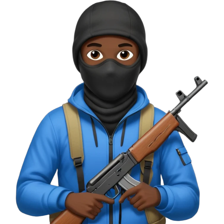 Nike ski mask black man with AK-47 emoji