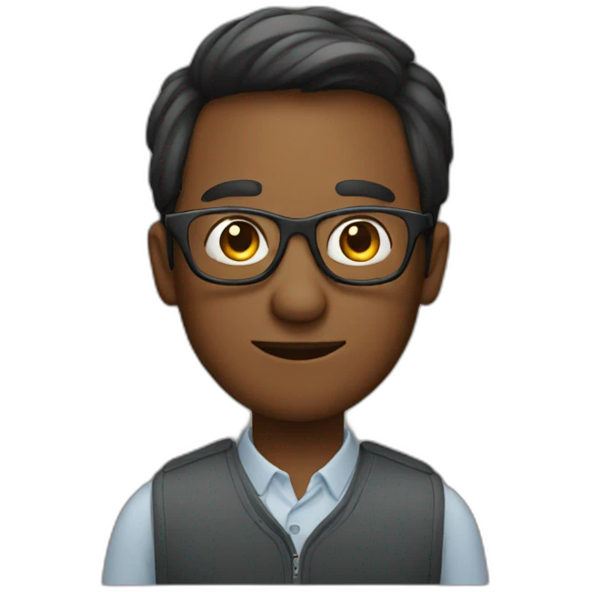 man with macbook with glasses  emoji