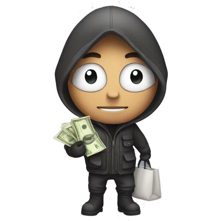 Thief with bag of money  emoji