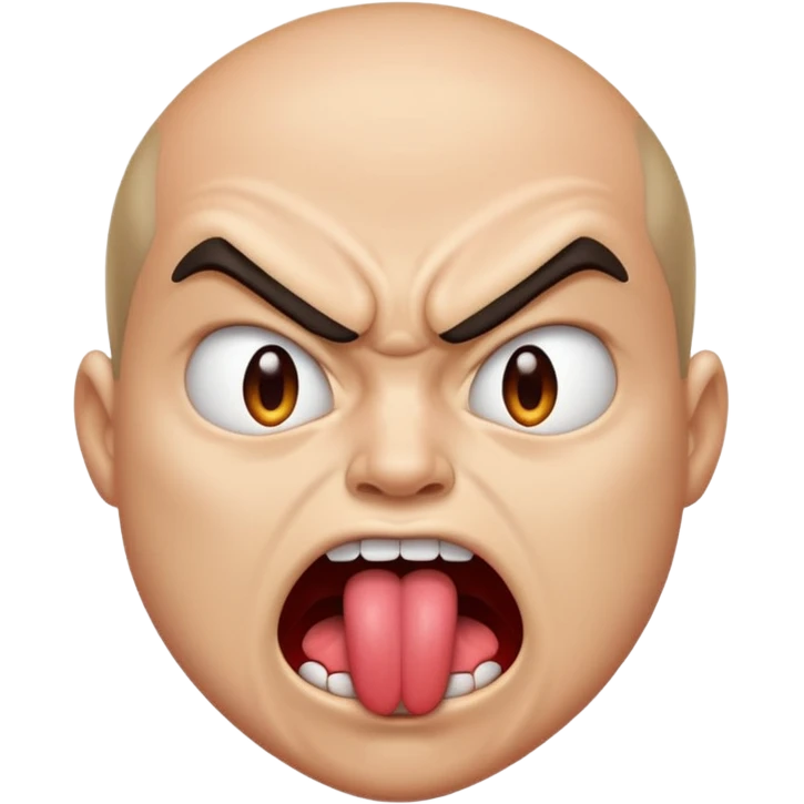 Angry face with face with tongue out emoji