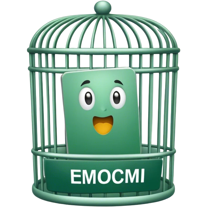 Green card in a cage emoji