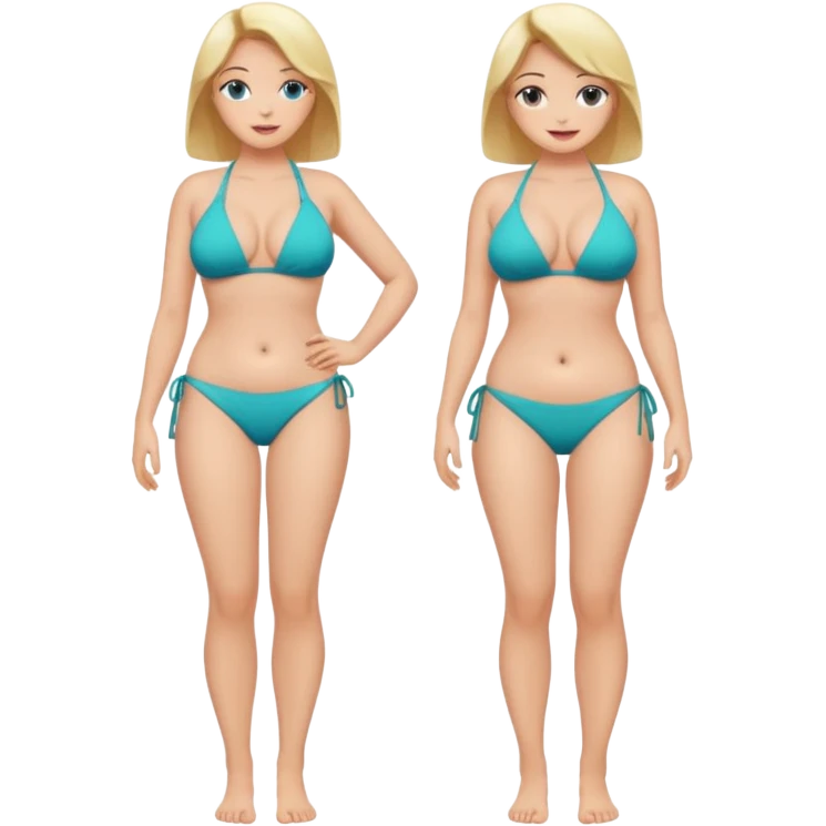 una donna Corpo intero con tette grossissime in bikini emoji