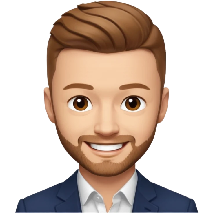 Justin Timberlake with light brown hair emoji