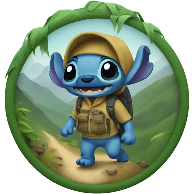 Stitch on a hike emoji