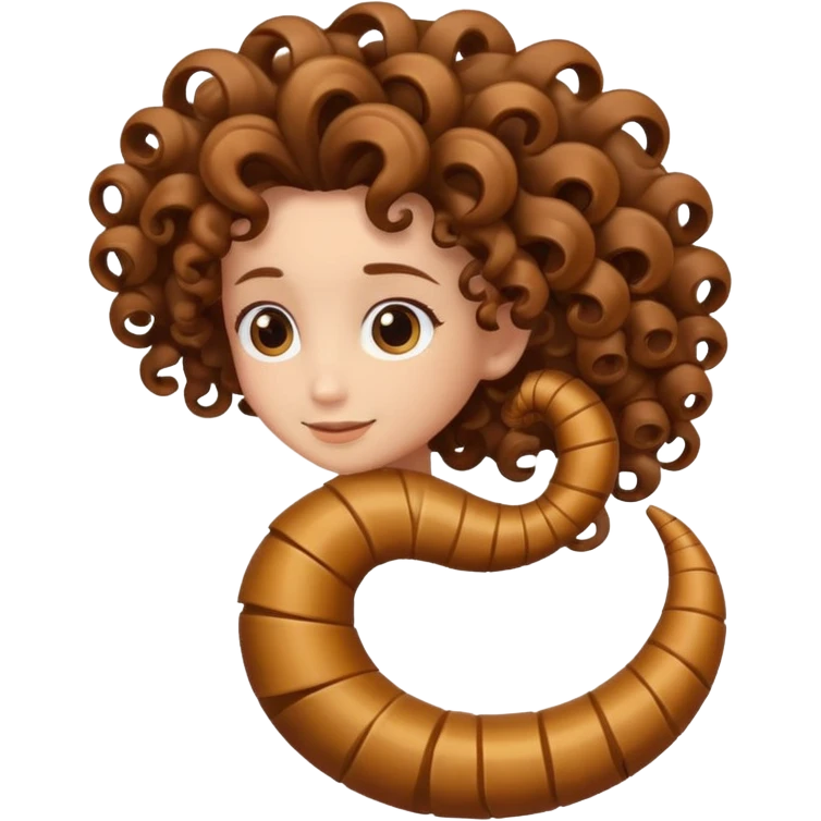 curly hair strand shaped like a spiral emoji