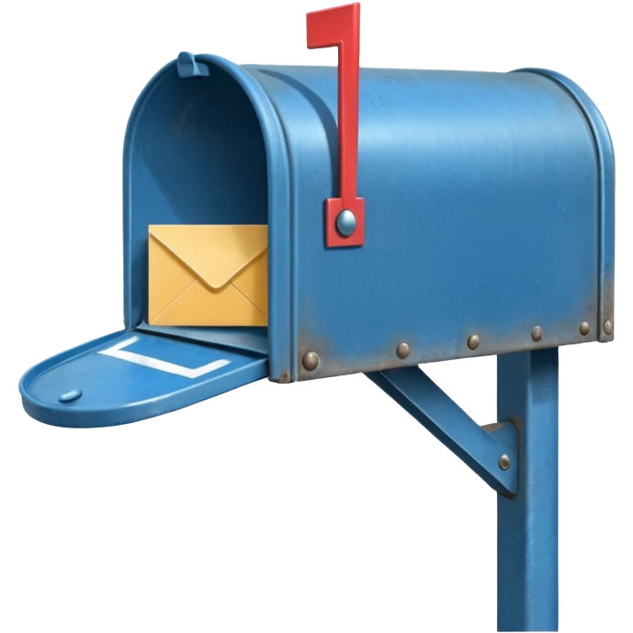 empty open blue mailbox emoji
