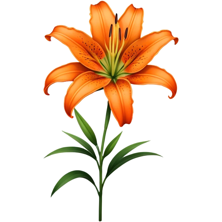 singleBright Orange Oriental Lily, straight stem emoji