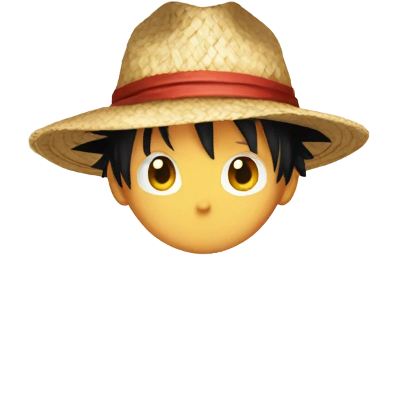 Luffy wearing straw hat emoji