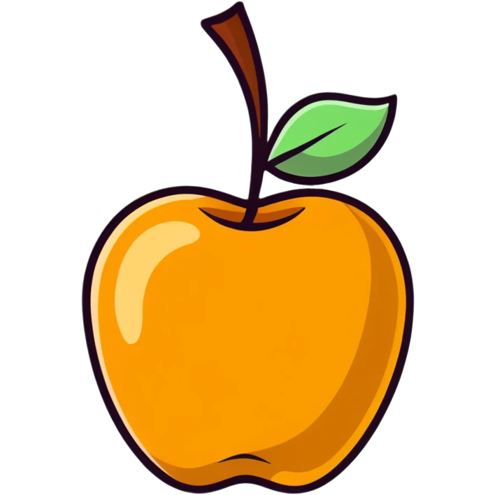 amber colored apple emoji