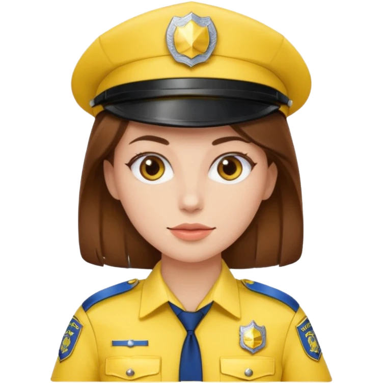 Female POLICE IN YELLOW, Brown hair emoji
