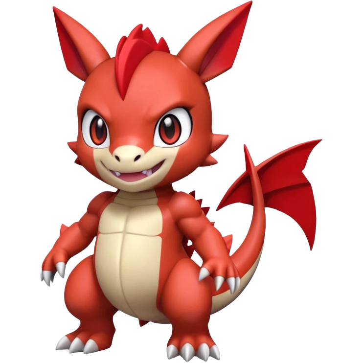 Cute Baby Chibi Digimon-Guilmon-Tyrunt-hybrid (full body) emoji