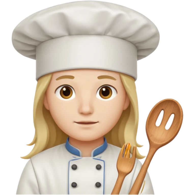 with a chef hat long hair emoji