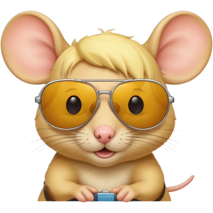 yellow haired mice with sunglasess emoji