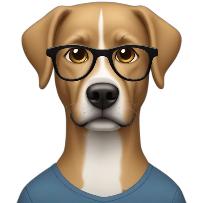 white man light Brown Hair and glasses with a black lab dog emoji
