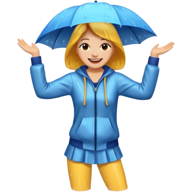 Women Dancing under rain  emoji