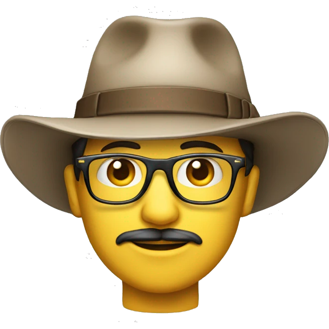 Un gars content avec un chapeau rigolo et des lunette qui tend le pouce vers le haut emoji