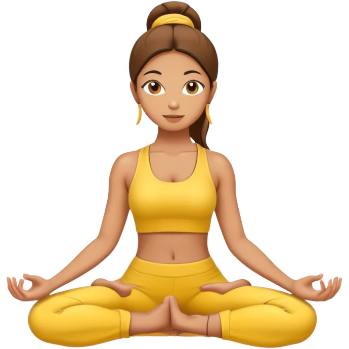 Yoga girl with yellow outfit  emoji