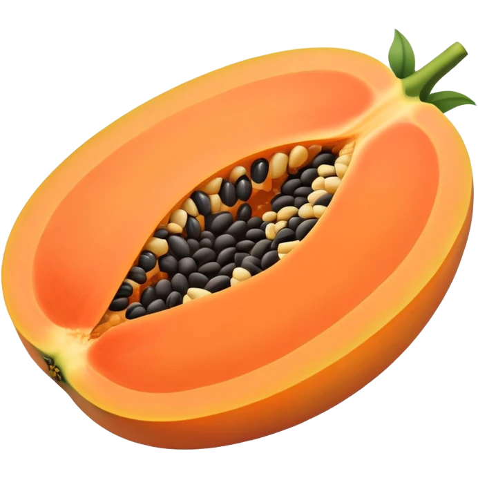 papaya cut in half, showing black seeds emoji