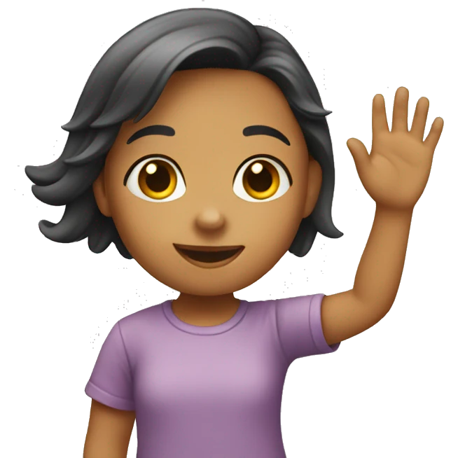 little girl is waving emoji