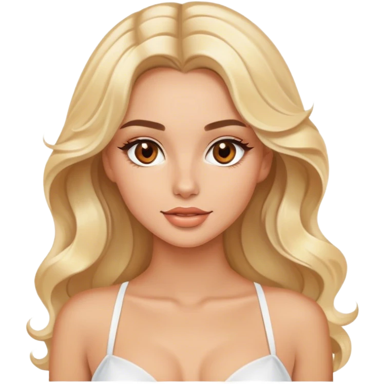Luxury blonde model, brown eyes, sleek wavy hair, honeymoon  emoji