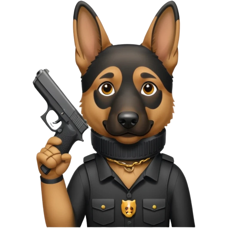 German shepherd with Glock emoji