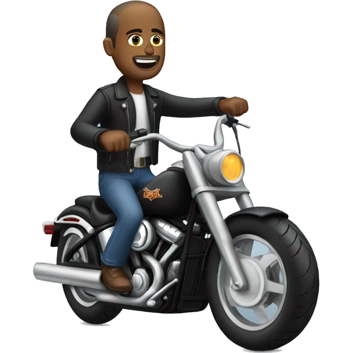 Man riding a harley emoji