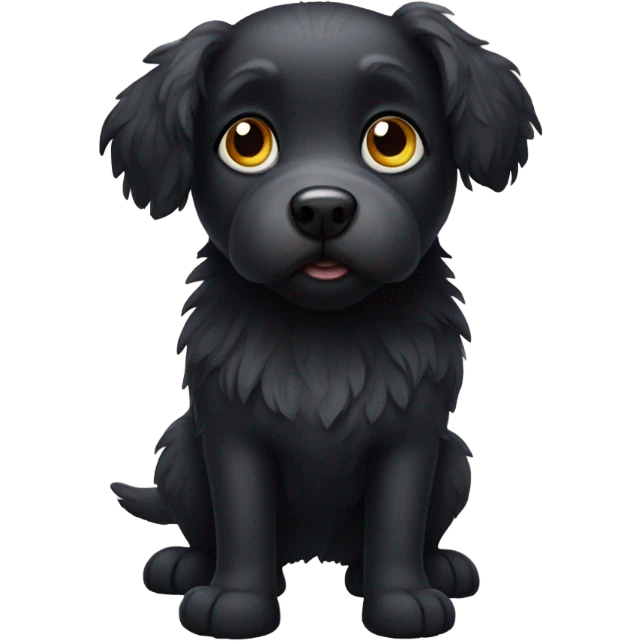 Black fluffy dog emoji