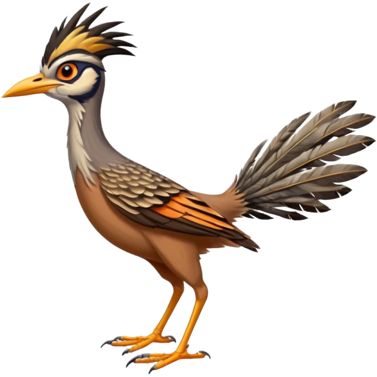 realistic roadrunner bird, tail pointed down, realistic colors emoji