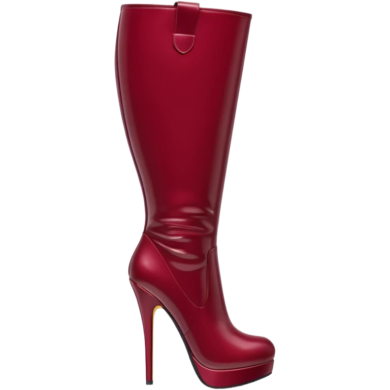 burgundy red latex knee high heel boots emoji