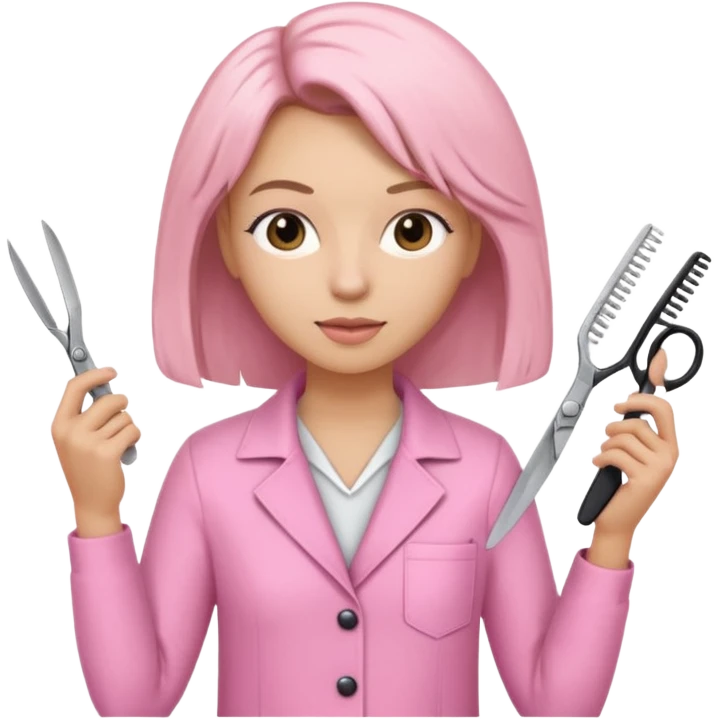 hairdresser with light pink clothes emoji